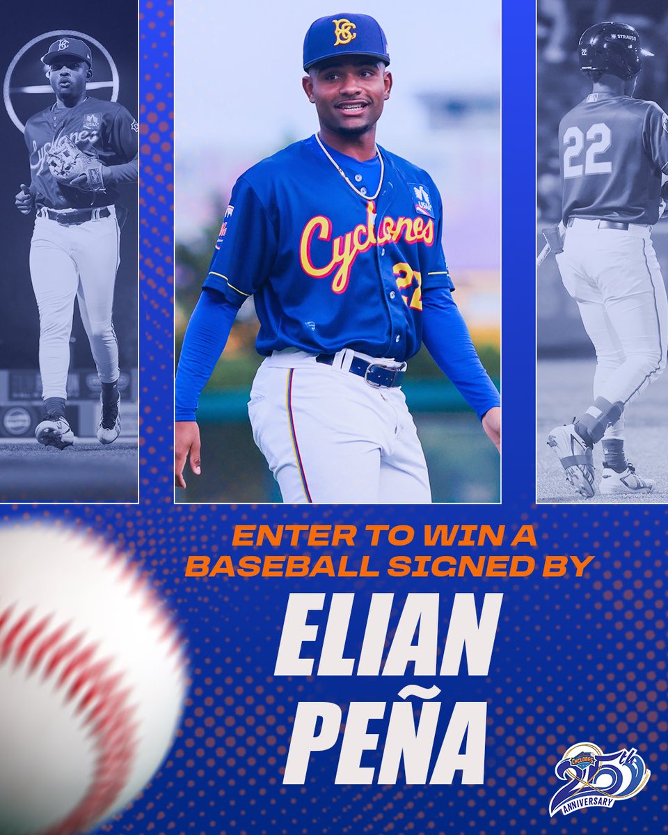 BKCyclones's tweet photo. Enter for a chance to win a baseball signed by Elian Peña⚾️

Make sure you follow us, like and reply to this post to enter! 

Winner will be chosen on Tuesday 9/22. https://t.co/uLm0YbfMyV