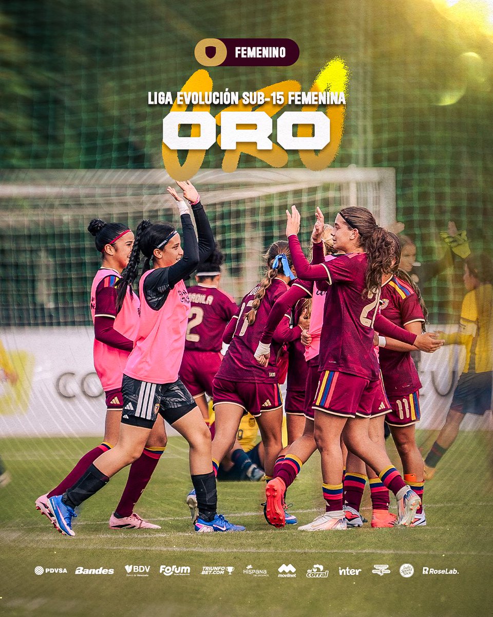 FemeninoFVF's tweet photo. 𝙇𝘼 𝙑𝙄𝙉𝙊𝙏𝙄𝙉𝙏𝙊 𝙎𝙀 𝙇𝙇𝙀𝙑𝘼 𝙇𝘼 𝘿𝙀 𝙊𝙍𝙊 🏆🥇

La categoría Sub15 es campeona de la CONMEBOL Liga Evolución Femenina 2026 🫂❤️🇻🇪

#SiempreVinotinto https://t.co/lwzeNkk0bj