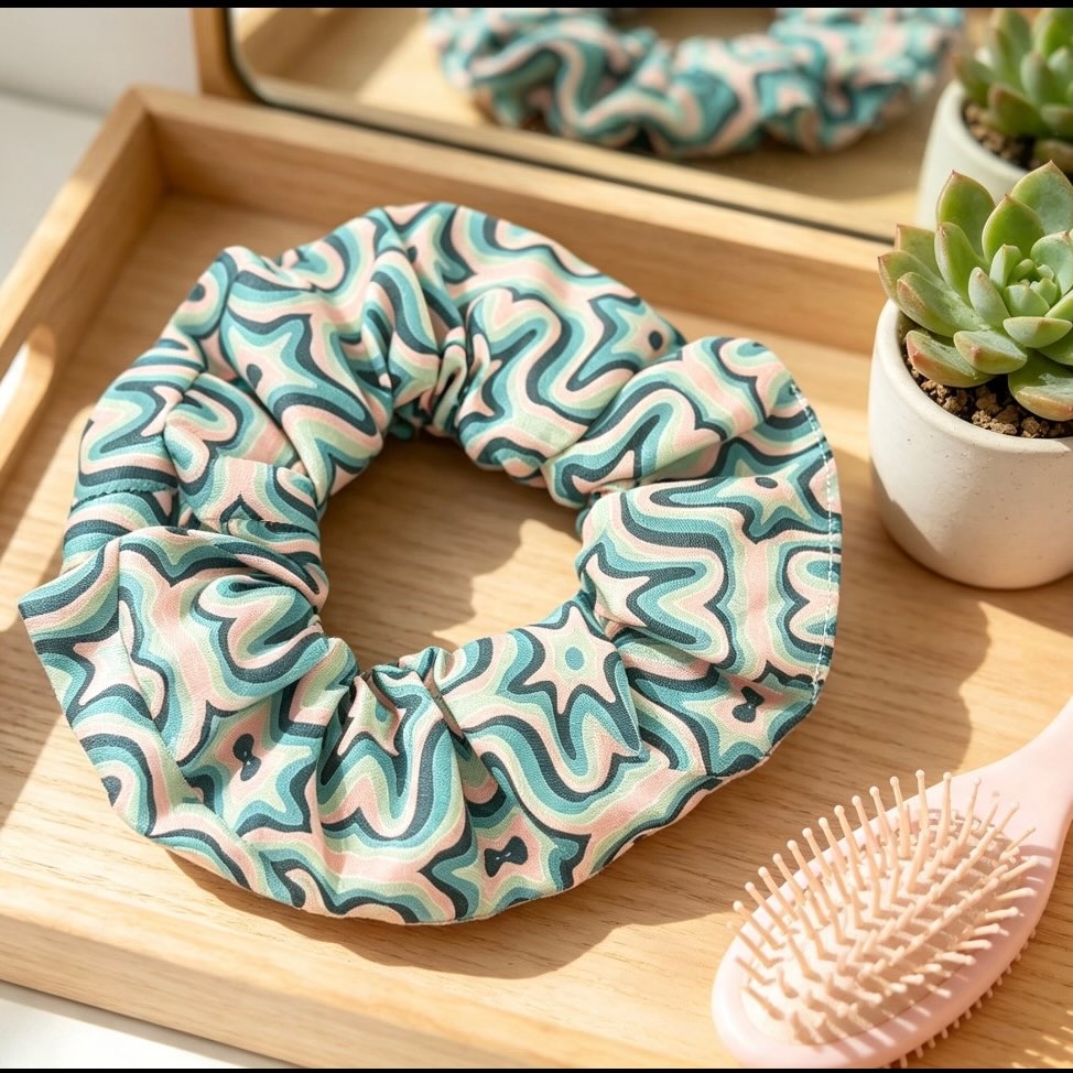 KimberHarafdg's tweet photo. Soft mint, blush pink, and teal waves like a calm breeze. Gentle on your hair, comfortable all day, and perfect for elevating any outfit. Soft and stretchy. Gentle on all hair types. Uniquely made. https://t.co/FVQ7ktrBX6