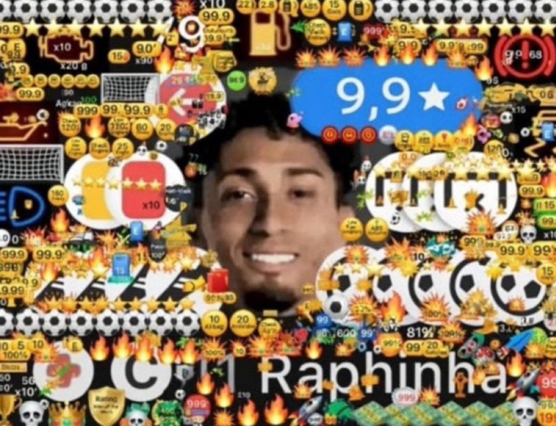 Pesgrau's tweet photo. Raphinha na temporada 2026/27

14 GOLS E 3 ASSISTÊNCIAS EM 8 JOGOS.

2 HAT-TRICKS 

BOLA DE OURO NELE! https://t.co/qBcwvJ7fb7