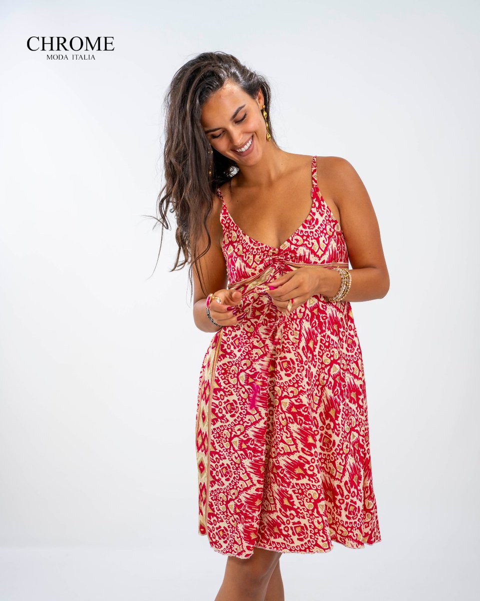 KristineFag5's tweet photo. It’s Summer Time! Fill your days with color and energy in this vibrant patterned dress—the perfect piece to shine on vacation or enjoy an unforgettable sunset aperitivo. Visit Chrome to try it on and fall in love with its fresh feel. Find us in San https://t.co/pTbeXxl5UB
