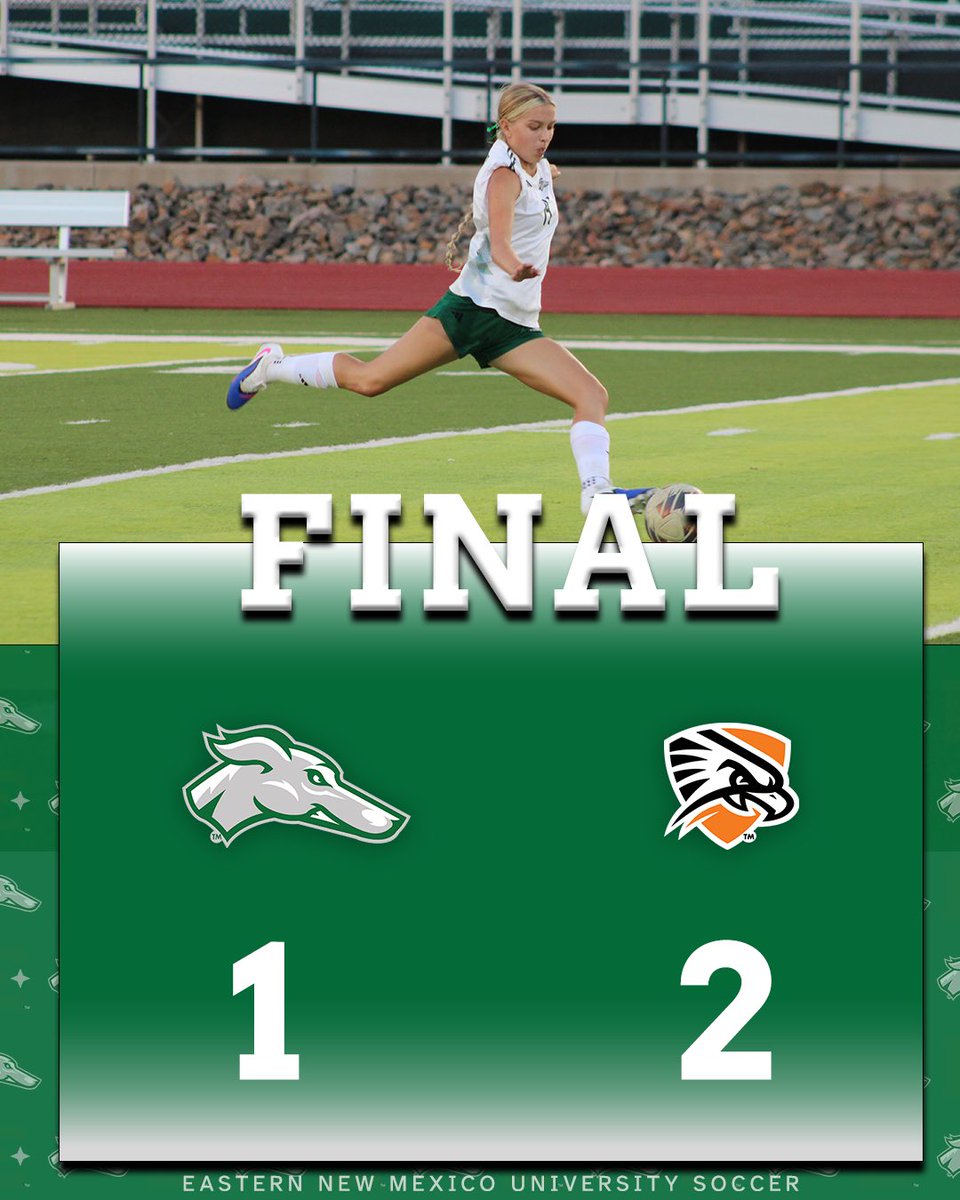 ENMUWSOCCER's tweet photo. The Greyhounds battle UTPB close, but fall in Odessa.

ENMU will next face UT Dallas this Wednesday on the road.

#ENMU #ALLIN https://t.co/1dgvfUB6bm