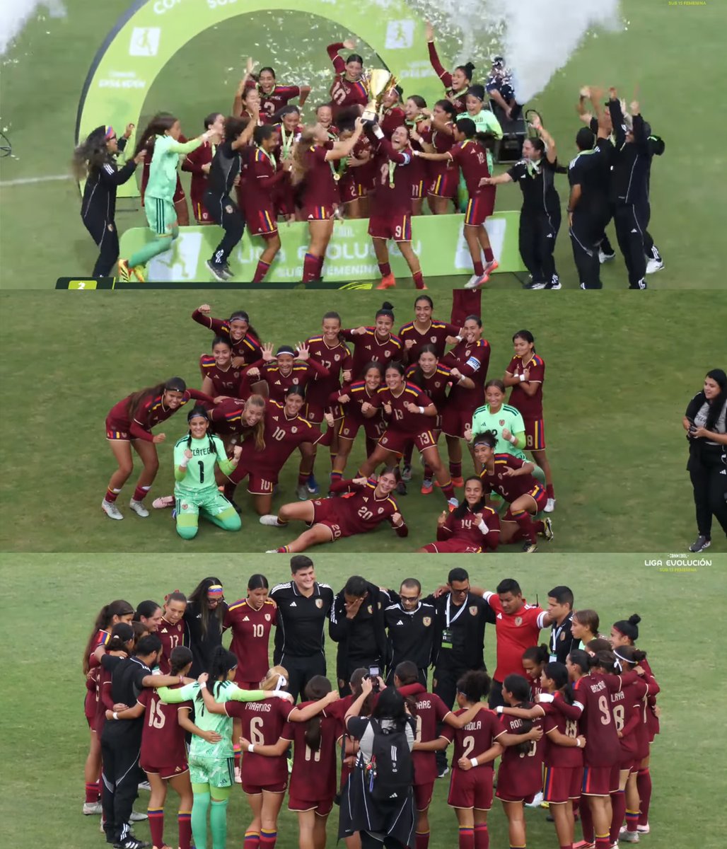 yosoyfutven's tweet photo. LA VINOTINTO FEMENINA SUB-15, CAMPEONA DE SUDAMÉRICA 🇻🇪

Las mujeres siguen sacando la cara por el fútbol venezolano. 👏⚽ https://t.co/vPq6dy3ePs