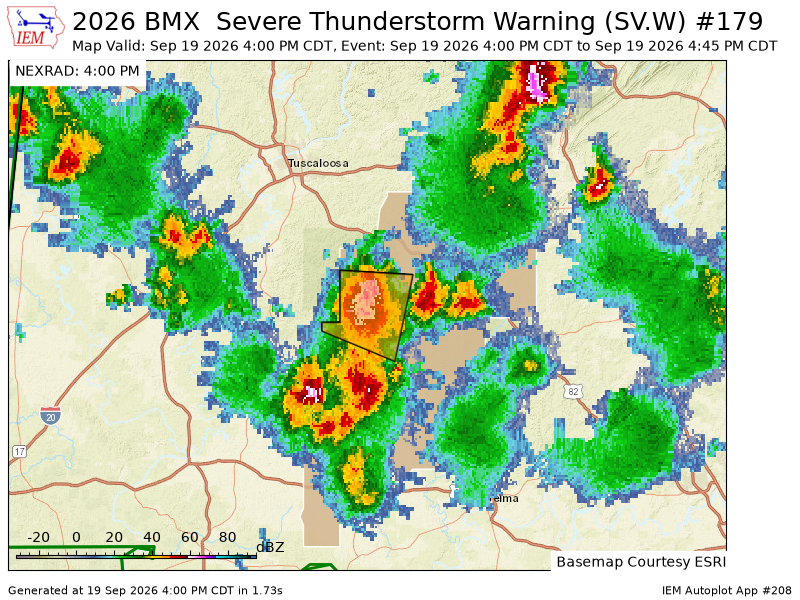 FayCoALARC's tweet photo. BMX issues Severe Thunderstorm Warning [wind: 60 MPH (RADAR INDICATED), hail: <.75 IN (RADAR INDICATED)] for Bibb, Perry [AL] till 4:45 PM CDT https://t.co/8fQ3wtxnYF https://t.co/nnhVlU5k4j
