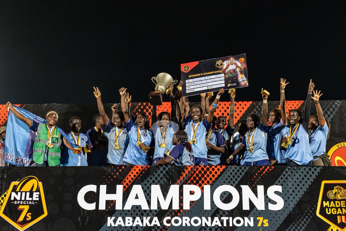 KawowoSports's tweet photo. Congratulations to @HeathensRFC and @Thunderbirdsrug on winning the Coronation 7s circuit and emerging as the 2026 National 7s Series champions. 🏆🏉🇺🇬🔥

#KawowoUpdates | 📸 @Mugabiarts https://t.co/m1UTsLiEtR