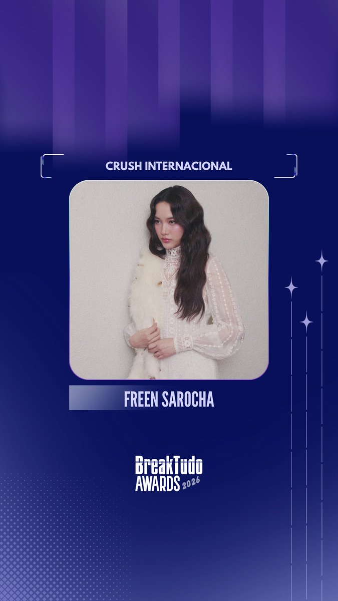 breaktudoawards's tweet photo. Freen Sarocha (@srchafreen) ✨ está indicada a Crush Internacional no BreakTudo Awards 2026! 🏆

🗳️ Vote em Freen Sarocha no site https://t.co/FTJ3RPXi7L até 17 de outubro.

#BreakTudoAwards #FreenSarocha https://t.co/KxCGVFNvyv