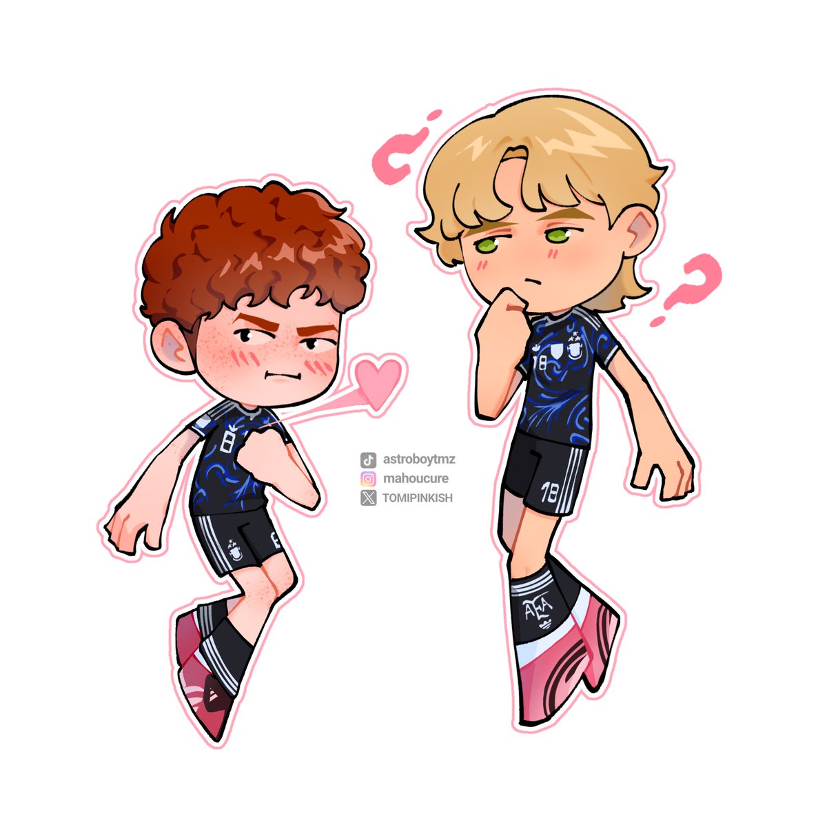 TOMIPINKISH's tweet photo. Intento del #barcopaz en chibis. mis hijos dea, se intento... Necesito dibujarlos más la vdd (no se hacer chibis loco) JSJSJSJS #footballfanart #arg https://t.co/PmeponU9bH