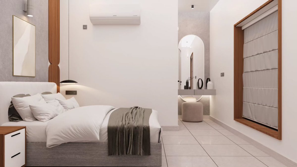 GilmaDicker5's tweet photo. A calm, contemporary bedroom designed for comfort and simplicity. Warm wood tones, soft neutrals, subtle lighting, and clean lines create a serene, timeless space. https://t.co/tRAnrw8Bm5