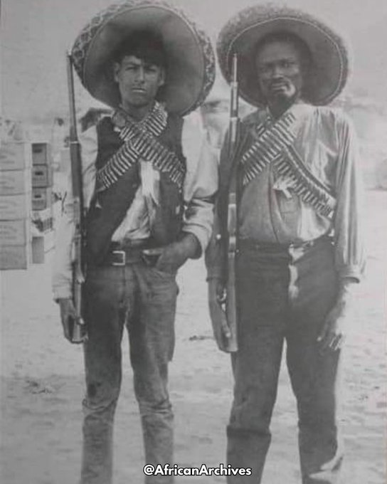 AfricanArchives's tweet photo. When enslaved people escaped from the US to Mexico, they were immediately declared free citizens. This is an Afro-mexican soldier in the Mexican Revolution. https://t.co/lLqKZfaq1m