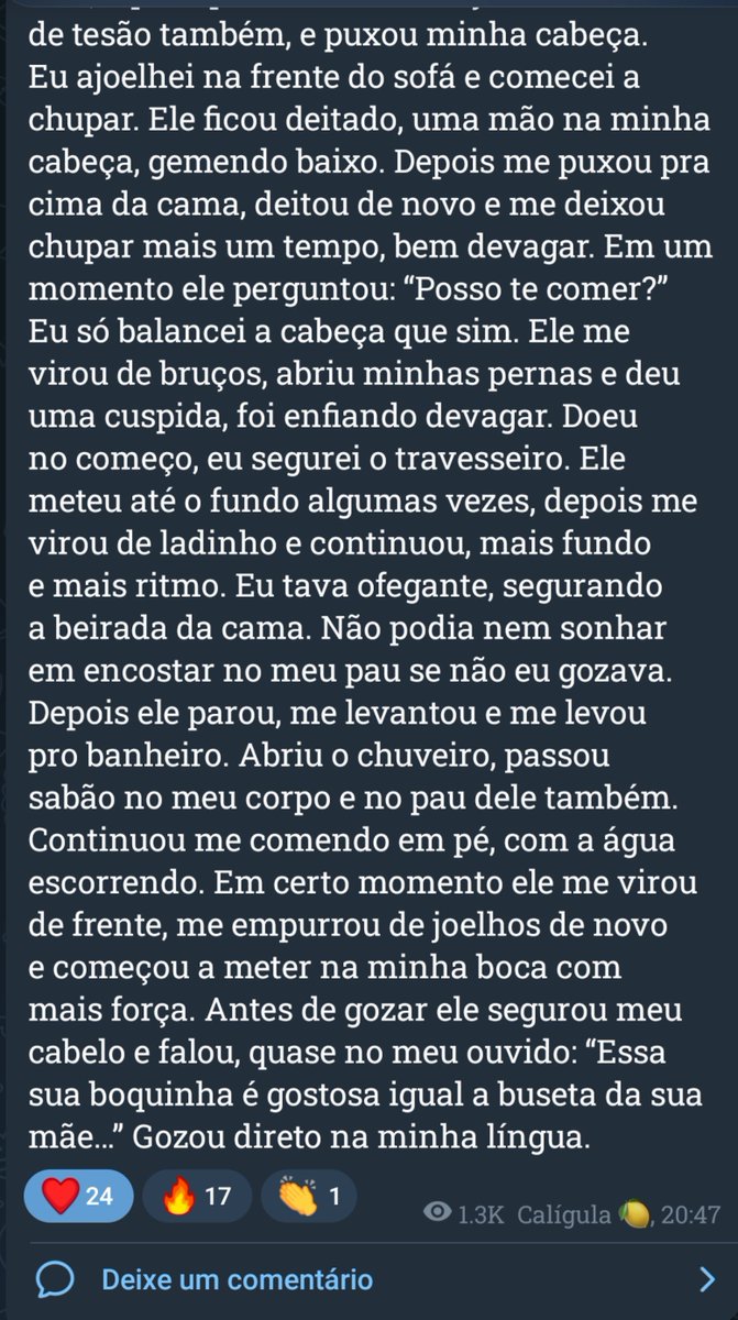 eroscontosofc's tweet photo. RECONHECI PELO COBERTOR

CHUDAI X WATAA
IN6TO
T3LEG: @ CANALDOEROS

Gosta de acompanhar nosso conteúdo? Seja um INCENTIVADOR dando RT, LIKE e SEGUINDO o nosso perfil.

Quer ver seu conto/relato publicado aqui? Envie-nos pela DM ou pelo TELEGRAM: @ ec_recebe

1/1 https://t.co/fWUGXDcUqY