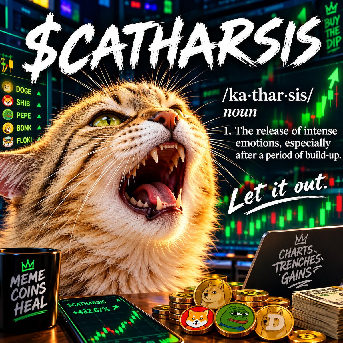 CATHARSIScoin's tweet photo. $CATHARSIS...Let it out...
Coming soon on @solana paired with GOLD , powered by Stonk through @LaunchOnSF
#memecoins #cryptodegens #bullrun2026 #thetrenches #cats https://t.co/ZbAdsTX7GL