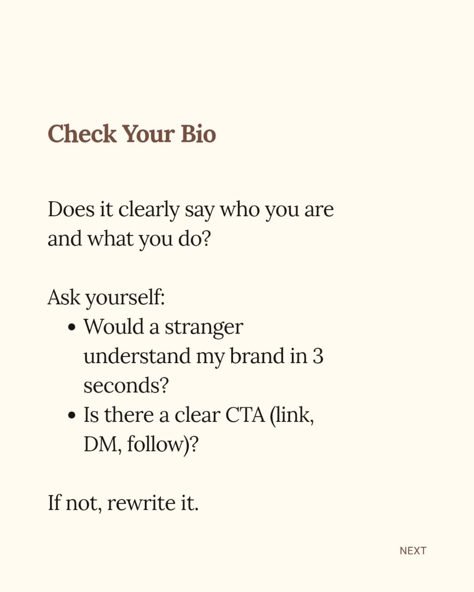 TrentRednoqi's tweet photo. You don’t need fancy tools to audit your Instagram—just 10 minutes and an honest review. Check your bio, content consistency, engagement, audience fit, and gaps. Identify problems, make a plan, repeat monthly, and watch your growth change. https://t.co/le1BZqCEVn
