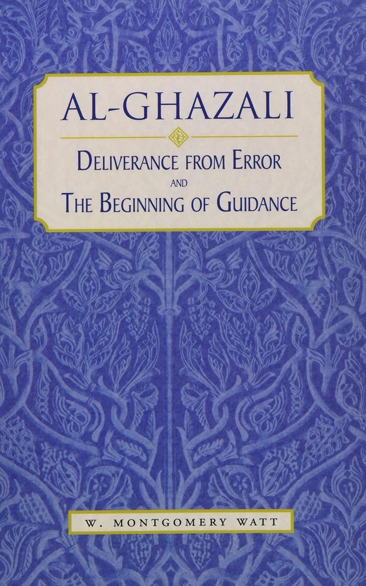 realKalos's tweet photo. I read Deliverance from Error by Al-Ghazali yesterday after watching the video on him I’ll post below. A very “modern” work in a way: crisis of faith, seeking certainty in different worldviews, etc. Very relatable. I recommend it even if you are not Muslim or interested in Islam. https://t.co/HAZYcEJPFN
