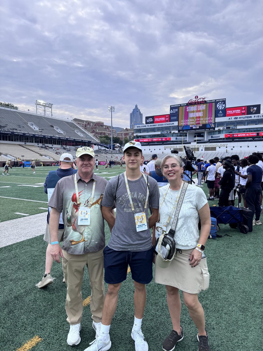 johnson_wi2028's tweet photo. Had a great time today watching Georgia Tech beat Mercer. Thank you coach Salem for inviting me it was awesome. Blessed to be in the recruit section https://t.co/XOjfoFrs8F