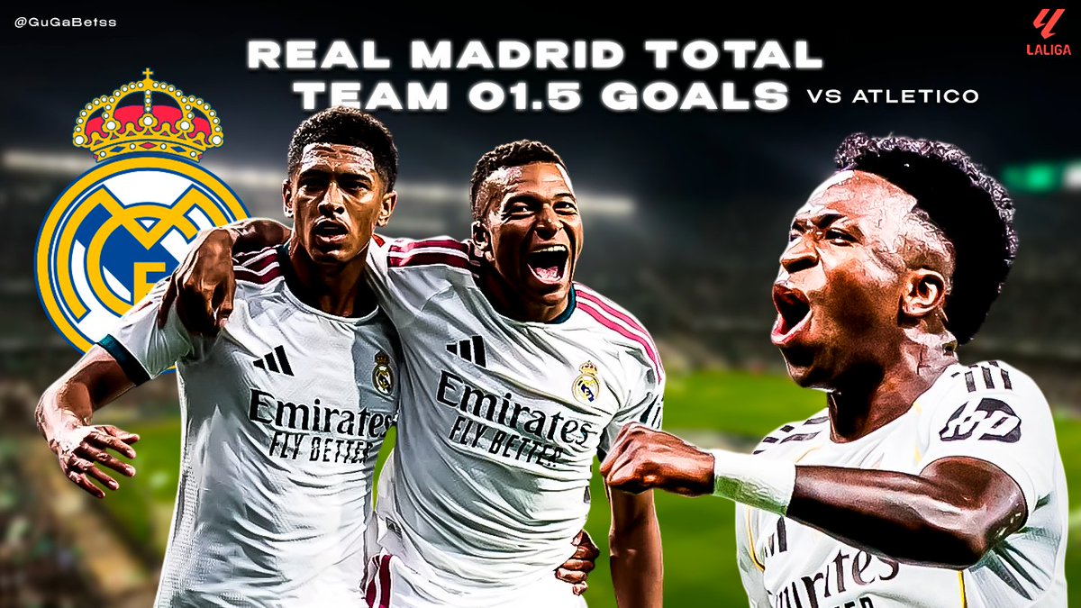 GuGaBetss's tweet photo. La Liga 🇪🇸

🇪🇸 Real Madrid Total Team O1.5 Goals (@ 1.70/-143)

Hit 𝗟𝗜𝗞𝗘 - If you’re 𝗧𝗔𝗜𝗟𝗜𝗡𝗚 🔮

Real Madrid have been producing goals consistently, and when you look specifically at this matchup, there’s another trend that immediately stands out. In four of their last five meetings against Atlético Madrid, Real have scored at least twice. The results were 3-2, 2-1, 2-5 and 2-1, meaning Madrid hit the two goal mark in four of those five games.

Now add the current situation.

Real Madrid are coming off a dramatic 3-2 win at Elche, while Barcelona have already won again and currently sit three points ahead of Madrid. With Atlético also just two points under them, this is exactly the type of game where Madrid need to respond.

And I’m not asking Real Madrid to win the derby. I’m not asking them to control 90 minutes. I just need two goals from their attack.

That’s a completely different proposition.

We’ve already seen this matchup produce goals from Madrid, and Real are averaging 2.8 goals per game across their last five, according to the current statistical snapshot. They’ve also scored two or more in four of those five recent meetings with Atlético.

Atlético will obviously make this difficult, it’s a Madrid derby at the Metropolitano but that is exactly why I prefer attacking Madrid’s team total rather than taking their moneyline.

Two Real Madrid goals. That’s all we need.

#LaLiga #BettingTwitter #GamblingX