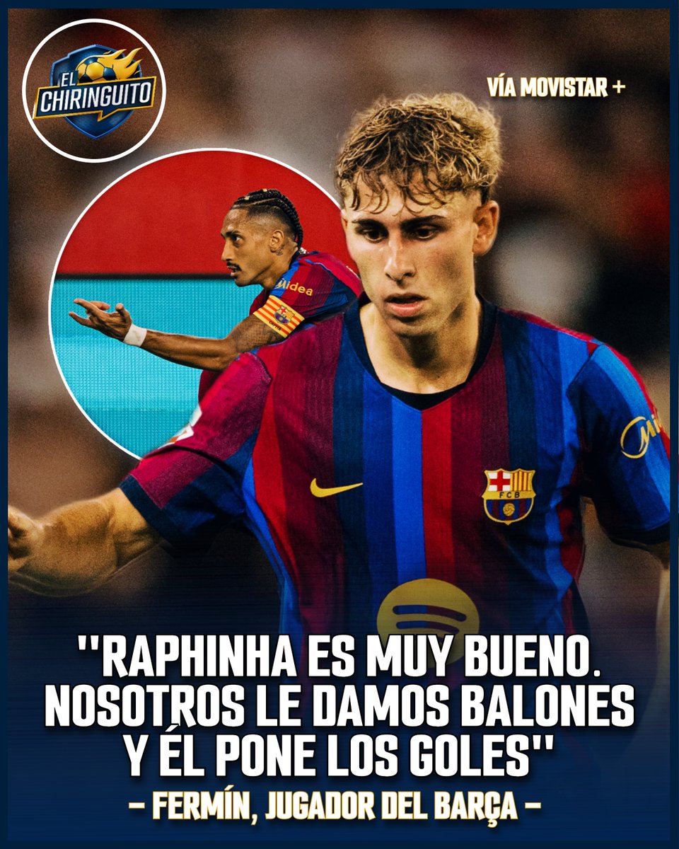 elchiringuitotv's tweet photo. 😅 "Nosotros le damos los balones y él pone los goles".

🙌 Fermín, rendido al brasileño tras otro hat-trick en liga. https://t.co/mw8RzmaGiU