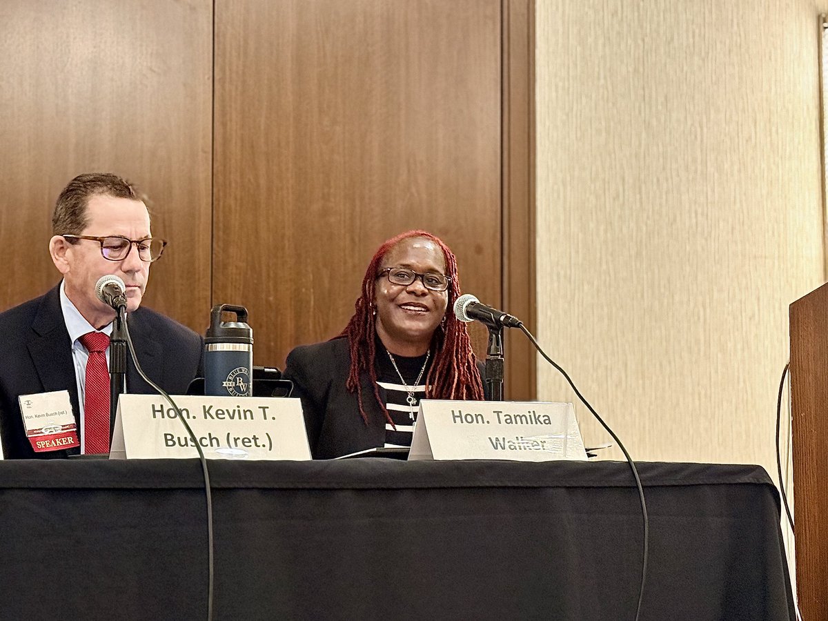ISBAlawyer's tweet photo. During our Plenary Luncheon, Judicial Panel: Best Practices in the Courtroom, attendees heard from panelists Hon. Kevin T. Busch (ret.), Hon. Tamika R. Walker, &amp; Hon. Russell W. Hartigan (ret.).

Special thanks to moderator Howard E. Zimmerle, Zimmerle Law, P.C.

#ISBA #SSFC26 https://t.co/c50UuzmoPa