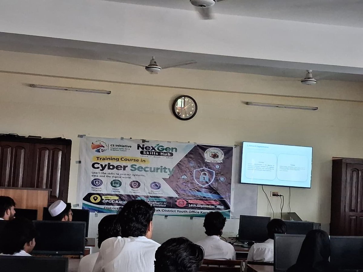 DYOKarak's tweet photo. Day 6 of the Cyber Security Training Course under the CS Initiative – Digital Skills for a Brighter Future focuses on cybersecurity, digital safety, threat detection &amp; practical security skills, empowering youth to protect systems and data.

#CSInitiative #CyberSecurity #karak https://t.co/7drK6JWa7B
