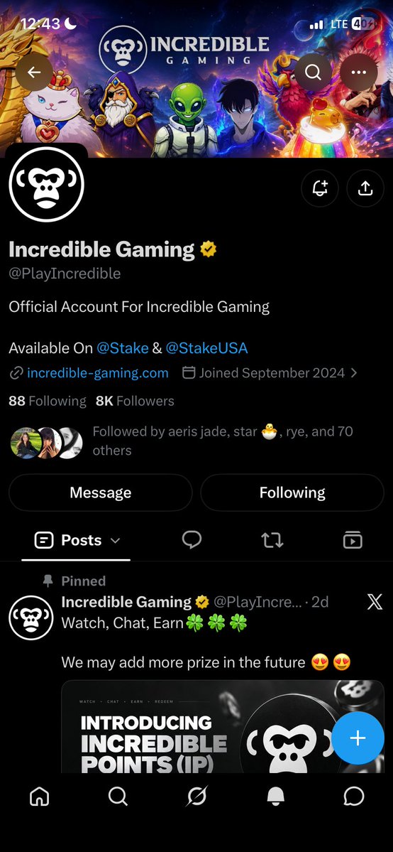 ynhgieu's tweet photo. @PlayIncredible happy 8k followers, incredibleee! well-deserveddd beyond proud of you

AawTSXoH8EEcYyeT6QGgj1kwAnhLKcFSh9JhpWUzFMLE https://t.co/R4JsdC318G