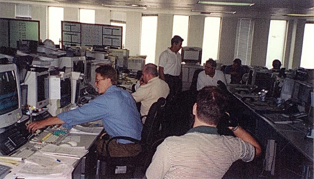25YearsAgoLive's tweet photo. Cantor Fitzgerald, an American financial services firm whose offices occupied floors 101-105 of 1 World Trade Center (which were totally destroyed), announces that 658 of the company’s 960 employees (68.5% of the total workforce) are missing, which is a considerably-larger rate of casualty than any other company that occupied the World Trade Center. 

CEO Howard Lutnick visibly cries as he talks with reporters about the dead and missing.

Lutnick was late to work on the morning of rhe 11th, but he stood outside the North Tower looking for people from his company - but slowly, it dawned on him that nobody was coming. Nobody at all came from above the impact site.