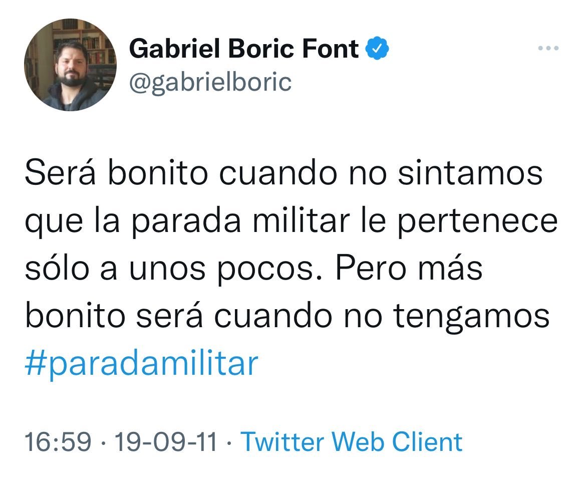 solo_gemma's tweet photo. No olvidar Chile, los comunistas del PC, @elfrente_amplio y @GabrielBoric quieren eliminar la #ParadaMilitar !! @Carabdechile @Armada_Chile @Ejercito_Chile @FACh_Chile @PDI_CHILE @Gendarmeria_CL #GloriasDelEjército #HonorYGloria
@PresidenteKast #KastChileEstáContigo Viva Chile🇨🇱 https://t.co/kB33r5kuBK
