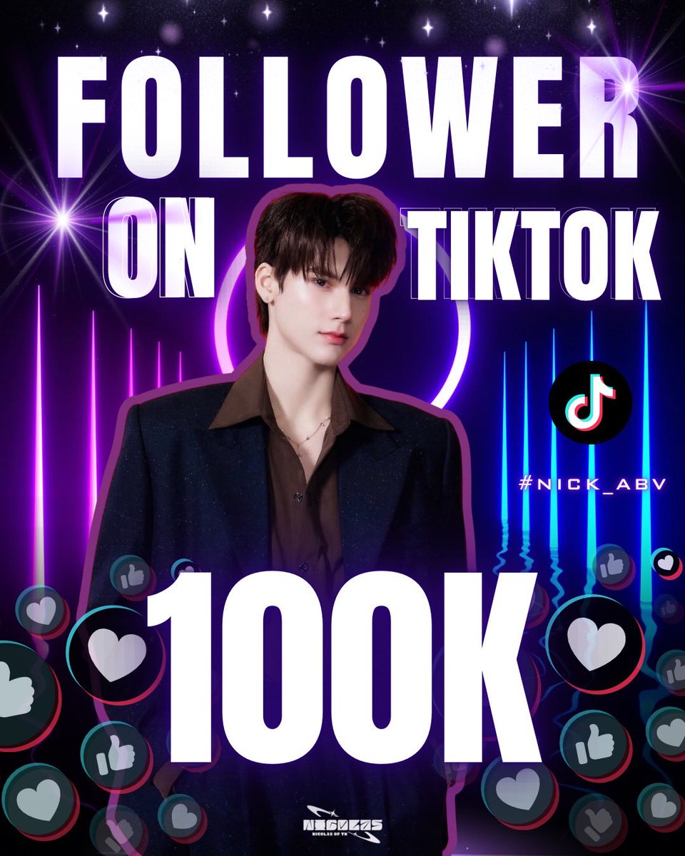 NICOLASOFTH's tweet photo. 🎉 CONGRATULATIONS 100K 🎉

#nick_abv | @nick_abv 

ขอแสดงความยินดีกับ นิค ที่มียอดผู้ติดตามบน TikTok ครบ 100K Followers แล้วนะคะ 🥳🤍

ขอบคุณทุกการสนับสนุนและความรักที่มอบให้นิคเสมอมา ขอให้ก้าวต่อไปเต็มไปด้วยรอยยิ้ม โอกาสดี ๆ และความสำเร็จอีกมากมายเลยนะคะ 🐨✨ https://t.co/BCgzCDBYQI