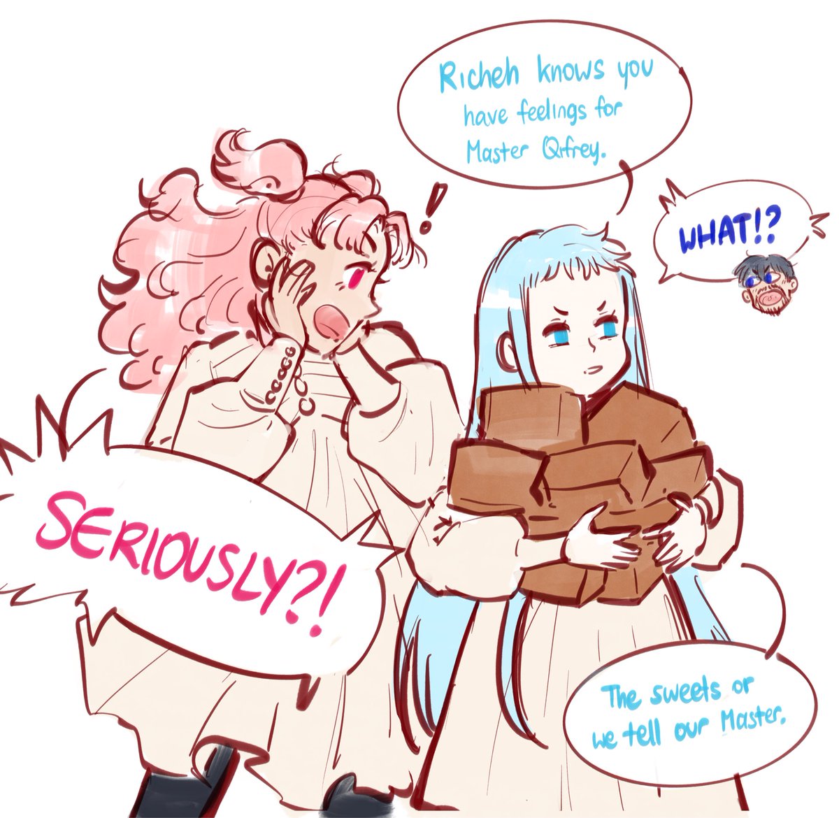 pyunchuo's tweet photo. Negotiations  (3/3)

I need more Tetia, Richeh and Olruggio interactions… #witchhatatelier https://t.co/FxRiSNXJME