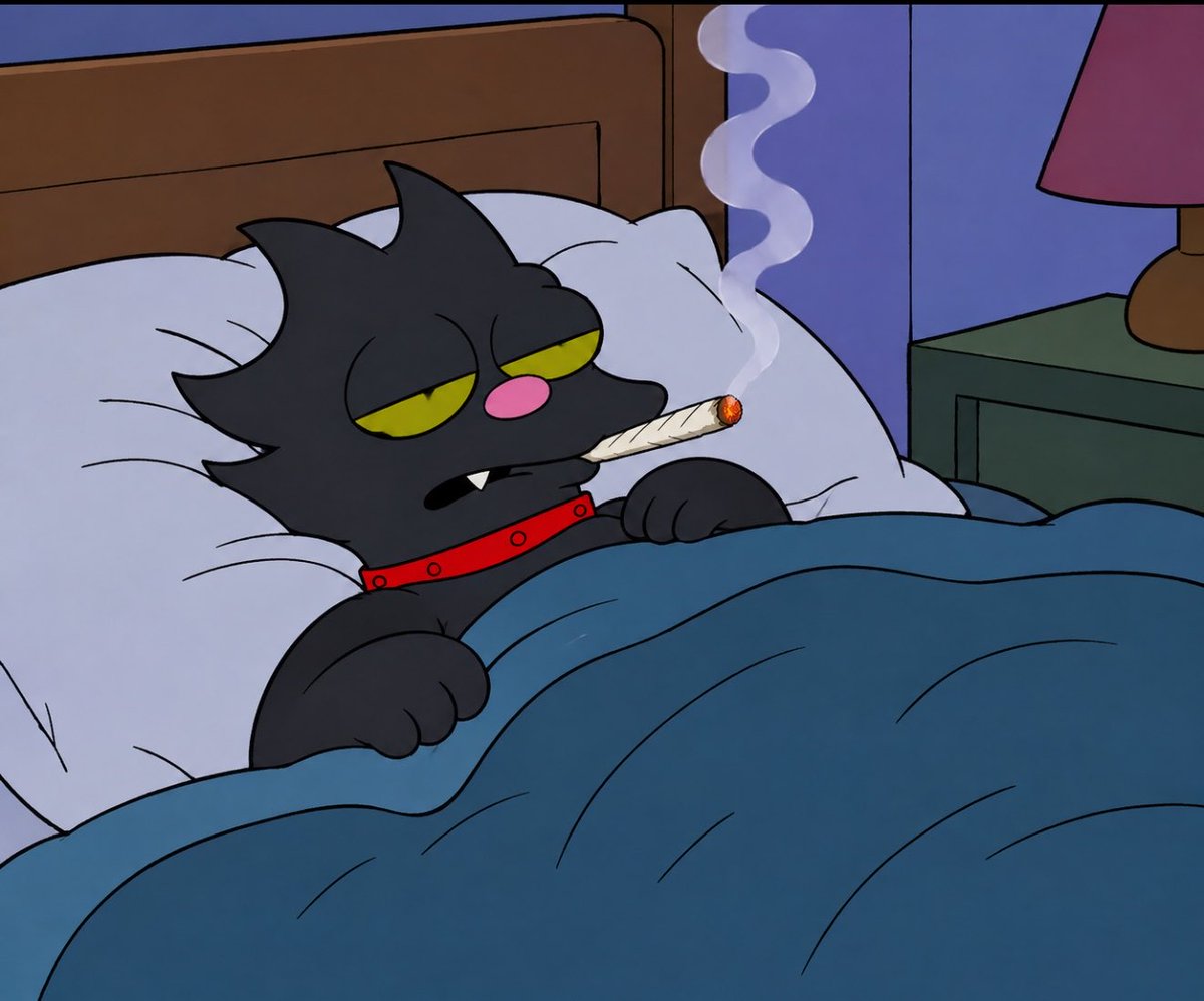 StonedCat0nSol's tweet photo. Stoned Cat wakes up whenever he wants. https://t.co/2sfwUBoN6I
