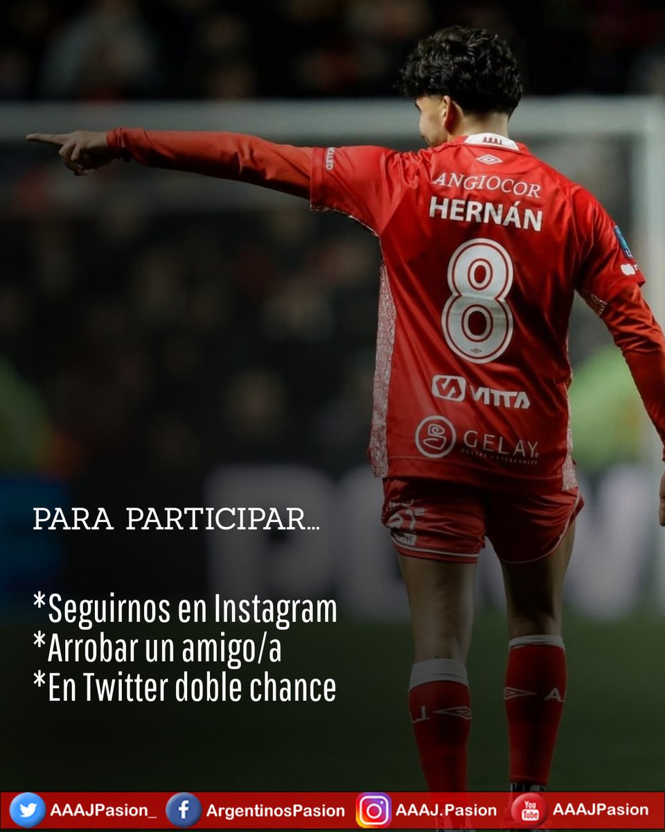 AAAJPasion_'s tweet photo. 🔥¡GANATE LA CASACA DE HERNAN!👕

#AAAJ 8️⃣ La camiseta de Hernan Lopez Muñoz puede ser tuya. Entra a nuestros Instagram para participar 👇🏻

📲 https://t.co/uBxSIChHVB https://t.co/6Rrfi7tJdq