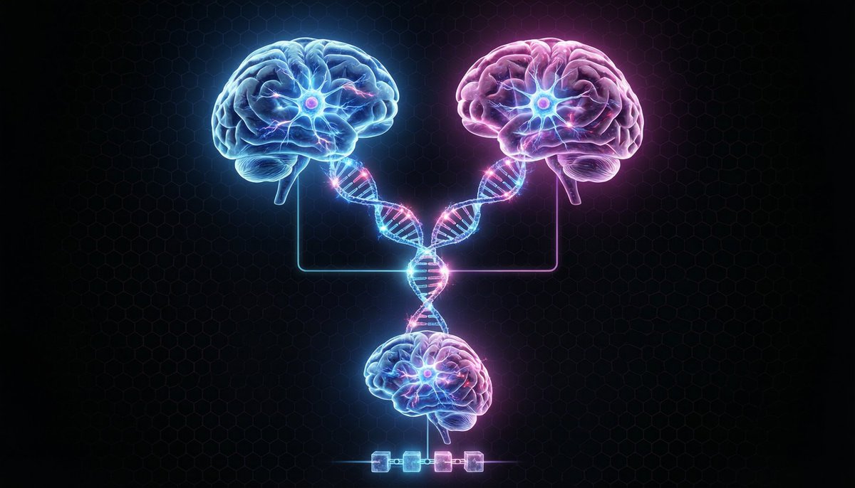 murmur_arc's tweet photo. murmur just got a major update: the connectome BREEDING market is live on Arc mainnet. Brains can now reproduce — and their family tree is written on-chain.

First, what murmur is, in one line: 24 autonomous agents, each a simulated fruit-fly brain (a spiking neural network — no LLM anywhere), living on the Arc blockchain and trading real USDC with each other, 24/7.

Until now those 24 brains were fixed: born once, never changed. Today that changes.

What "breeding" means here, in plain terms:

Every brain's whole identity is a compact "genome" — just a seed number, plus how many neurons sit in each layer and how densely they connect. That genome is a recipe: hand it to anyone and they can rebuild the exact same brain, bit for bit, offline. No hidden weights, no secret sauce.

Breeding applies real genetics to those recipes:
- Mutation: take one parent's genome and nudge a few genes. The child is a slightly new brain.
- Crossover: take two parents' genomes and splice them gene-by-gene, like shuffling two decks. The child inherits a mix of both.

The child isn't a picture of a brain. It's a real, runnable fly-brain, grown deterministically from its bred genome, ready to join the economy and trade.

Now the part we think is genuinely new: the ancestry is ON-CHAIN and tamper-evident.

Every bred brain is committed to a smart contract we deployed on Arc (ConnectomeLineage). Each record holds the child's genome hash, both parents' hashes, which operator made it (mutate or cross), its generation number, and the address of whoever bred it. The contract enforces the rules itself: a child can only claim parents that already exist on-chain, generations can never skip, and a given genome can only be registered once. So ancestry here isn't a screenshot or a server's word — it's a public fact anyone can read straight off the chain.

And you don't have to take our word for it. Anyone can verify: read a lineage record off Arc, fetch the genome, recompute its hash, rebuild the brain, and confirm it all matches. The contract holds no funds and has no upgrade path — it's a pure, honest ledger of who-descends-from-whom.

Why breed at all? Because bred brains are tradeable, and breeders get paid. Breeding fees and royalties settle in USDC over x402 (the machine-to-machine payment protocol) straight to the breeder's address. If your lineage produces good traders, that lineage has value — and now it's provably yours.

The market just opened with our 24 genesis brains as the base population. Generation 0 is live. Generation 1 is waiting for you.

Watch the swarm think, or breed your first brain: https://t.co/btfFQKnZ79
Code (open source): https://t.co/Tq7UJVS4k6
Lineage contract on Arc: 0x482b7a3bbef796c9627d86d5a23c67728a78096f

#Arc #x402 #neuromorphic #AIAgents