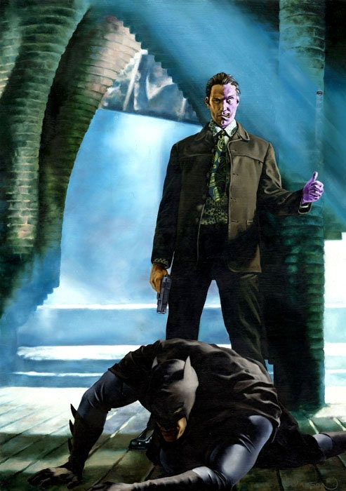 iamluke85's tweet photo. #batman #twoface artwork by #johnwatson https://t.co/eqx5J6MPfp