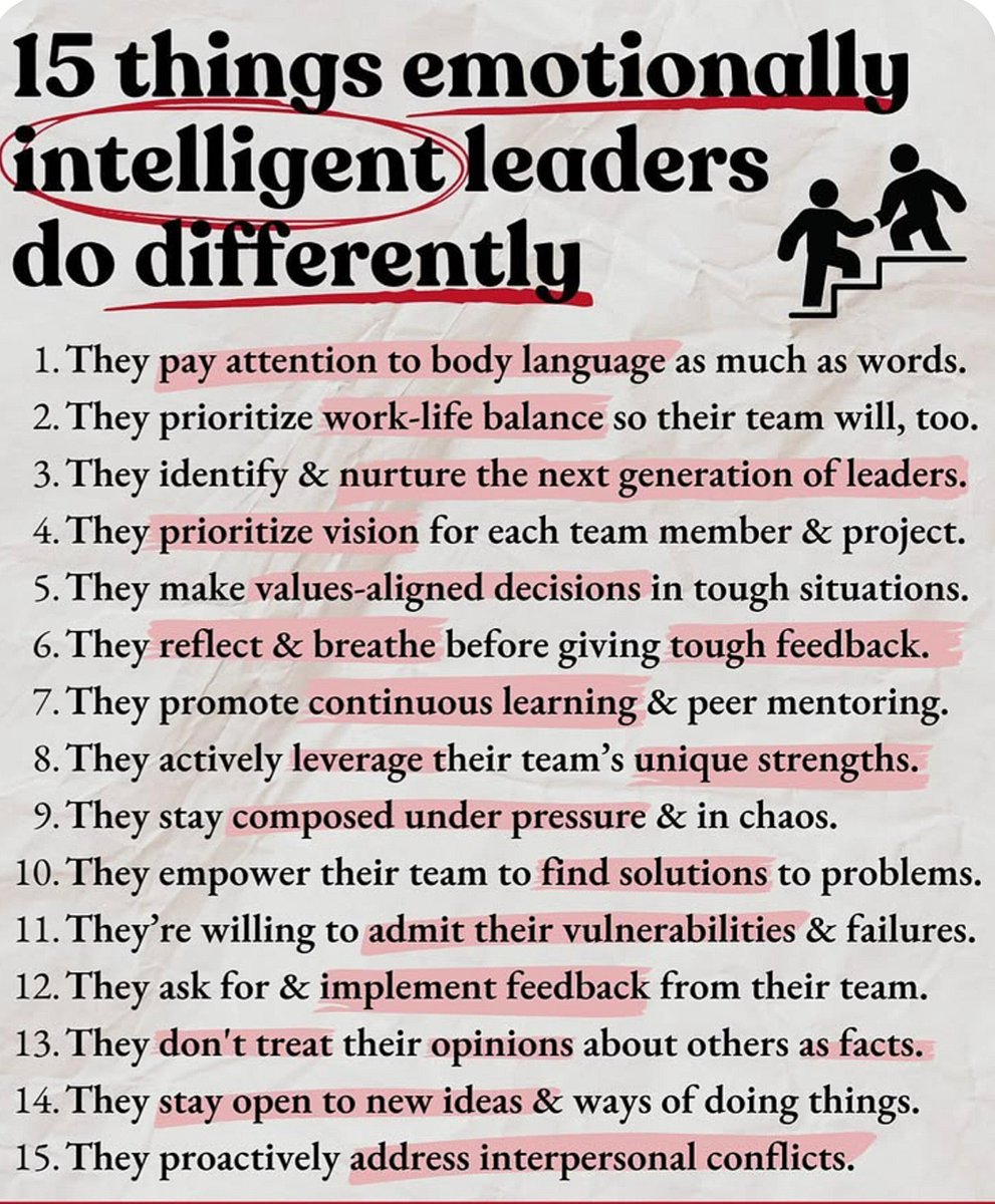 NextLevelBiz's tweet photo. 15 things emotionally intelligent leaders do differently https://t.co/QB6tUvaFNe