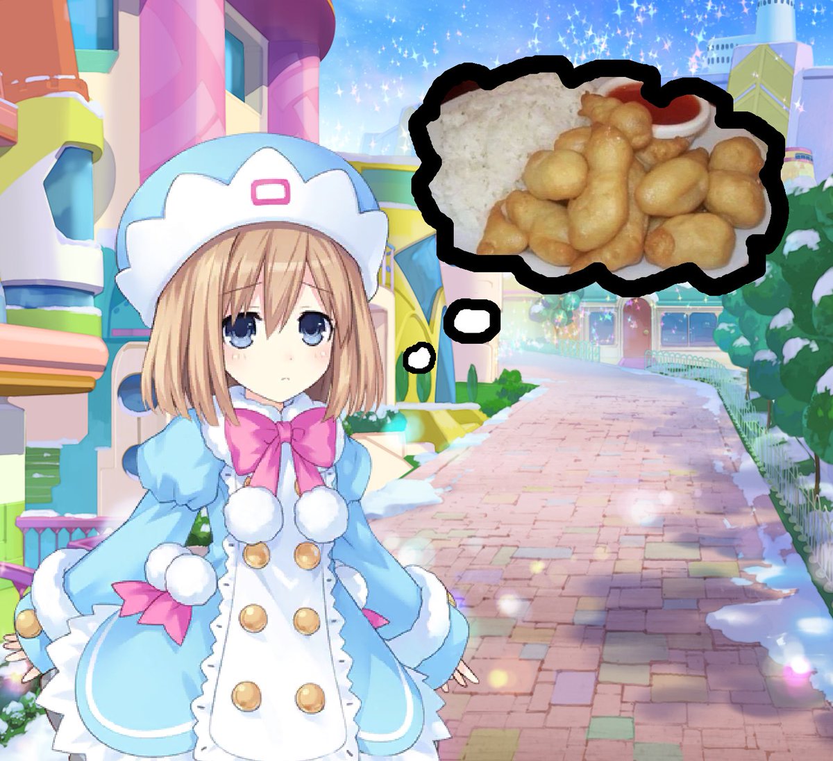 DiscussingNep's tweet photo. Rom is no longer allowed to eat Chinese food because “the red sauce would make her go crazy and hurt herself and others.”

This has left her in extreme emotional distress.

(Source: Lowee CPU Blog) https://t.co/xdkyxnze52