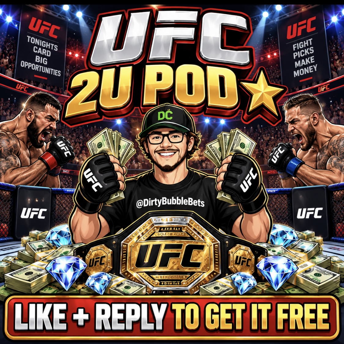 DirtyBubbleBets's tweet photo. UFC 2U POD ⭐️

Sending It To Everyone For FREE:

Like ❤️ + RT ♻️ + Comment "POD" 💬

Must Follow @DirtyBubbleBets 🫧 https://t.co/NLX2prTV0s