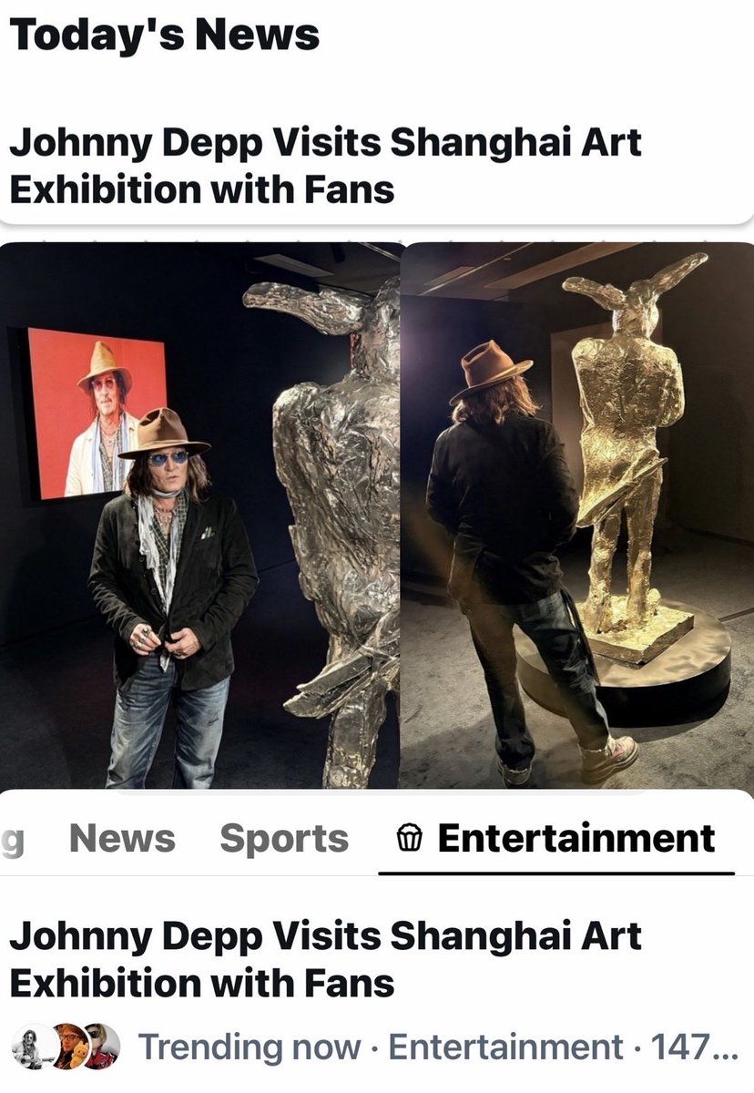 GatsbyV82246's tweet photo. @NormaiSantos #JohnnyDeppIsART
#JohnnyDeppCREATES
#ShanghaiChina
#ModernArtExhibition
#TopGrokStory
#TRENDING
#JohnnyDeppIsALegend https://t.co/bZgRm3fwUp