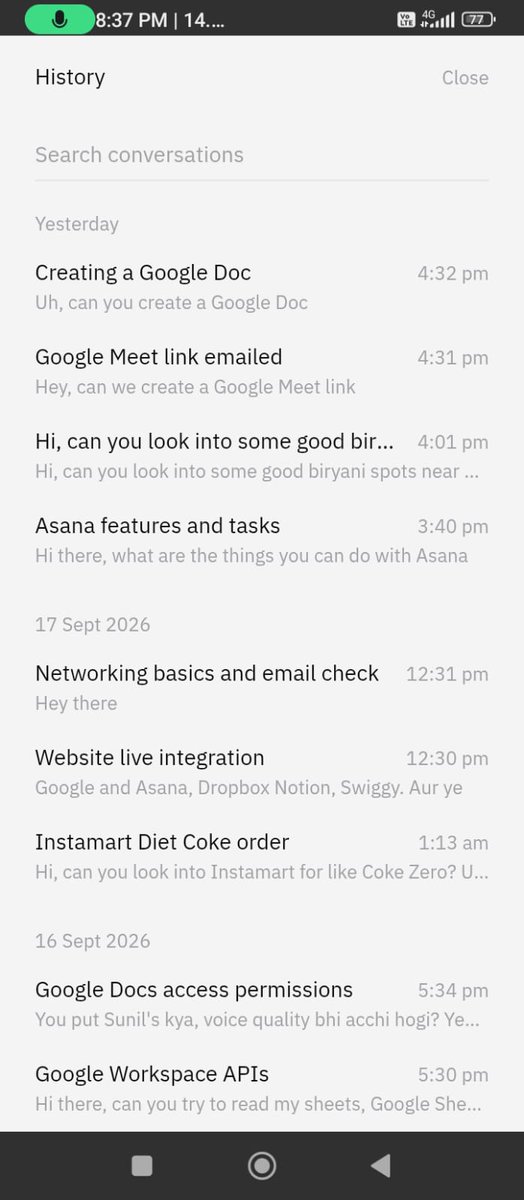 lamSoubhik's tweet photo. I said: “Order me a Diet Coke.”

AI did. 🥤

Meet Elise — a voice agent that doesn’t just talk.

It acts.

Powered with @OpenAI  GPT-Live

Gmail. Calendar. Web. Research. @Swiggy . Memory.

APK ready. Launching soon. 

#AI #VoiceAI https://t.co/GrSN9oGvV3