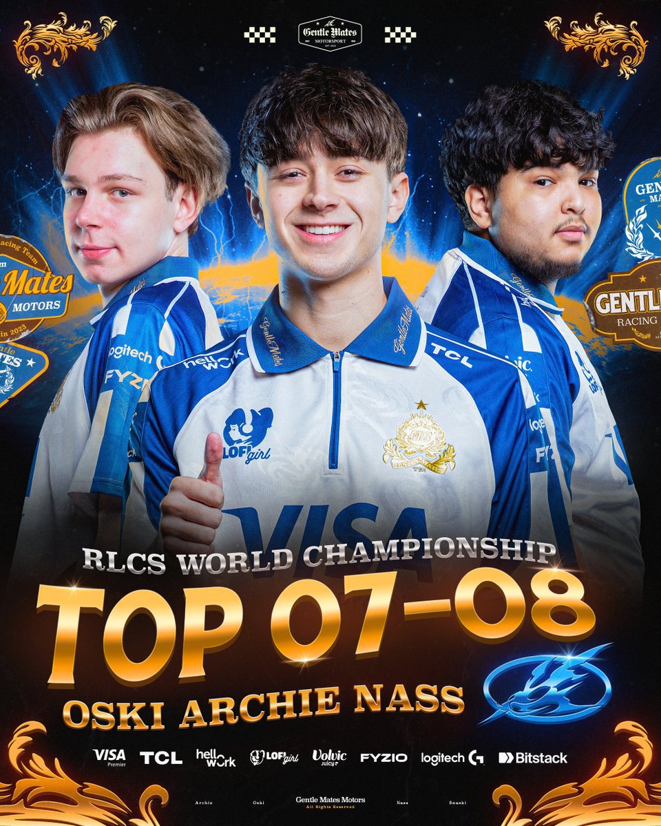 C917439460's tweet photo. GENTLE MATES SUR ROCKET LEAGUE EN 2026

Archie 🇬🇧 x nass 🇲🇦 x Oski 🇵🇱

1 Major 🏆
2 Régionaux 🏆
1 Champion du Monde 1v1 🏆

Bravo pour cette année même si la fin de saison est pas le résultat voulu https://t.co/8D4gKar7sC