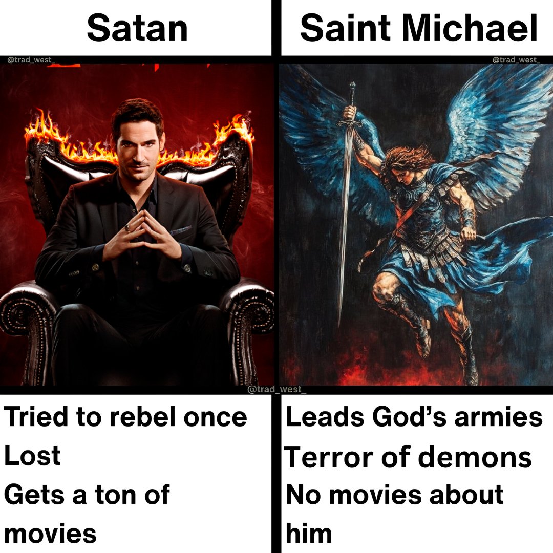 trad_west_'s tweet photo. We need a theologically accurate movie about Saint Michael! https://t.co/8WwJ5E3Qk1