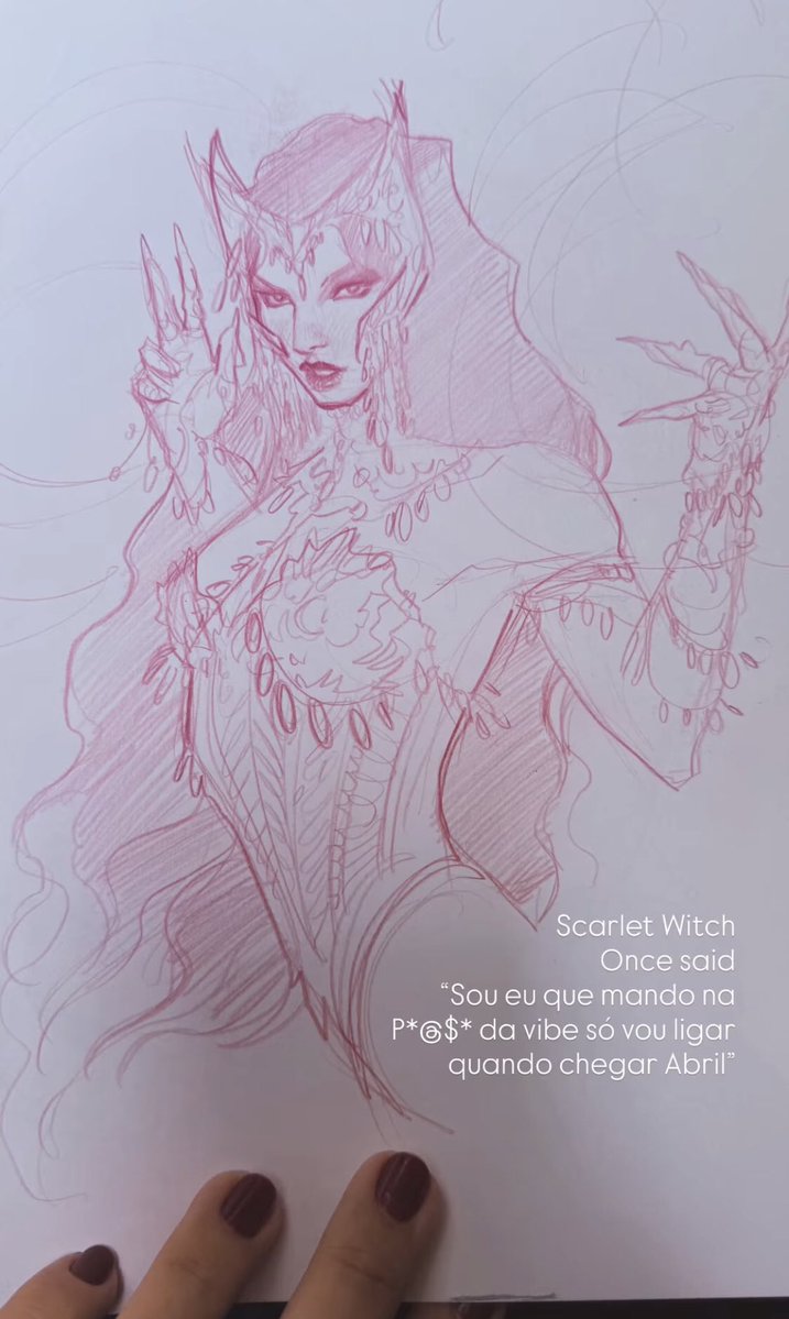 AvengersAcervo's tweet photo. A vingadora Feiticeira escarlate em desenho novo do artista Lucas Werneck https://t.co/NNqCnBXi7z