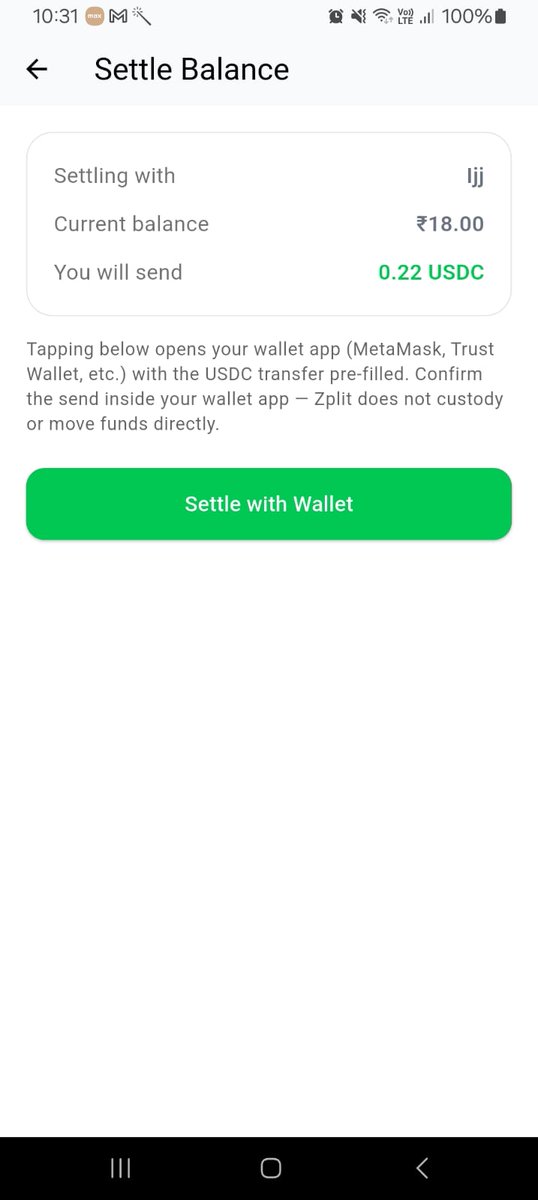 JanviPithadiya's tweet photo. Week 15-16 of GSoC on Zplit @aossie_org 

Swapped a custom wallet-app plan for something better: settling balances via any EVM wallet (MetaMask, Trust Wallet, etc.) using EIP-681 — tested live, confirmed working end-to-end https://t.co/Q5vuUo8AZO