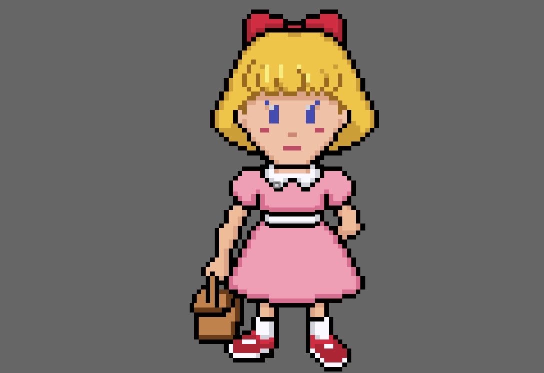 2lazy2makenam's tweet photo. Paula sprite I made #earthbound https://t.co/h1sw77iVU9