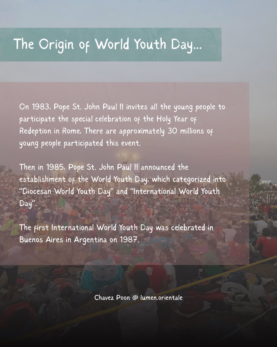 chavezpoon's tweet photo. Millions will gather soon in Seoul in 2027...but the question remains personal: 

What is Christ calling you to?

#WorldYouthDay #WYDSeoul2027 https://t.co/ClQMhVPlBF