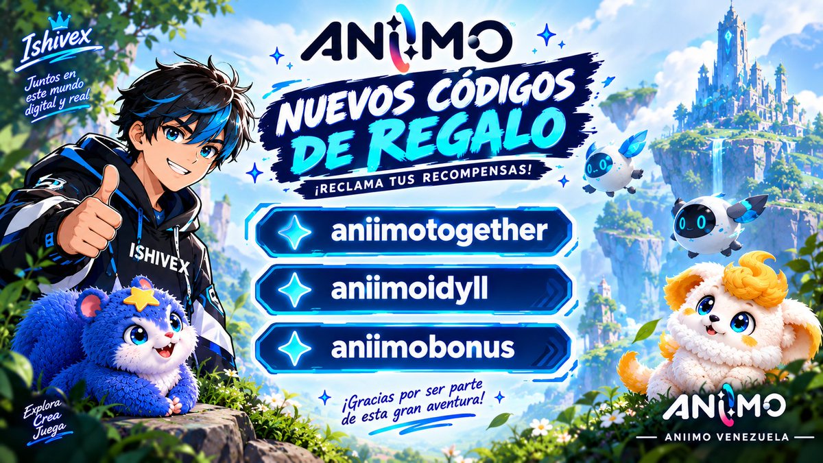 Ishivex's tweet photo. 🎁 CÓDIGOS NUEVOS DE ANIIMO:

🔹 aniimoidyll
🔹 aniimotogether
🔹 aniimobonus

Desde Venezuela 🇻🇪

#Aniimo #CodigosGratis #Venezuela #Gaming https://t.co/IDJGokcDBb