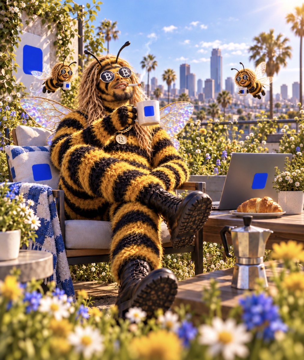 CobeeBase's tweet photo. GM BM @base, weekend is here. Great time to build, but don’t forget to touch grass 🌱🐝 https://t.co/2rmkWINnAQ