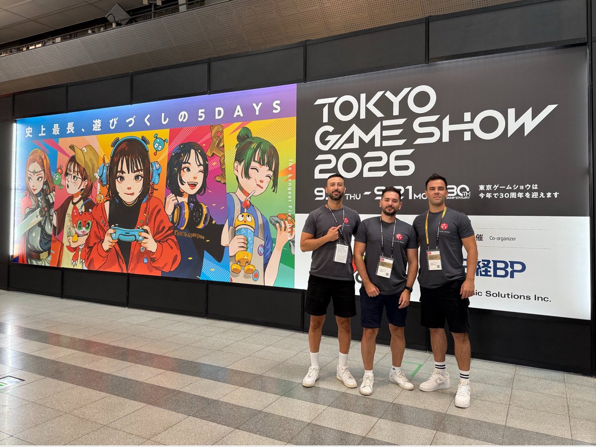 InvaderDevs's tweet photo. Second and final day at TGS 2026 🇯🇵🎮
What an amazing experience. Looking forward to sharing more soon ❤️

@tokyo_game_show 

#TGS2026 #TokyoGameShow #InvaderStudios #GameDev #IndieGames https://t.co/0ufWKE8W6b