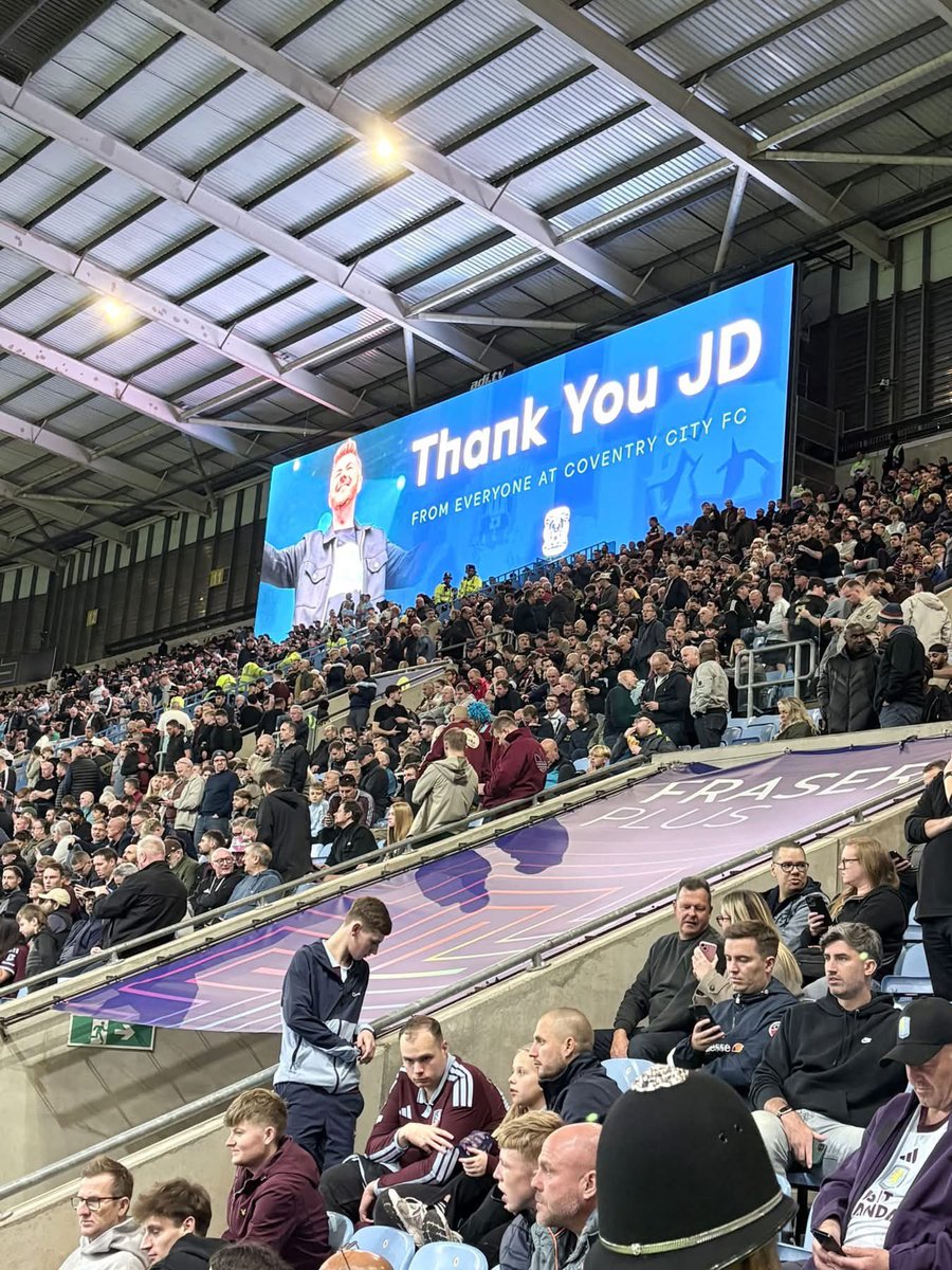 JohnDalziel's tweet photo. To all the staff, friends, players and former players who helped organise my @CoventryCityFC send off and made my final game as announcer special. Thank you. 🩵 https://t.co/V7hPonp33t