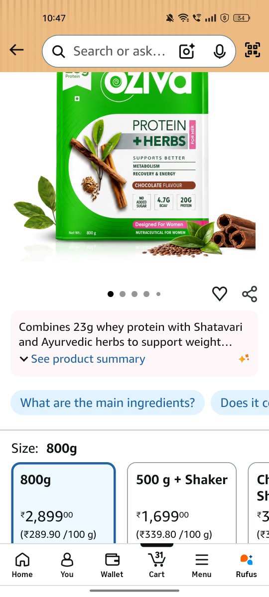 ConcordMind's tweet photo. Level of cheating.
Rs 289.90/100
But here they are charging 2899 of 800gms.
Company has problem with basic mathematics.
@ozivanutrition @jagograhakjago https://t.co/WzM5jJZsPM