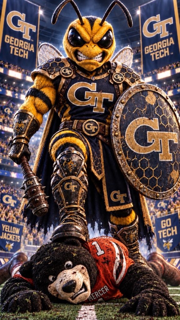 BrickCityGamer's tweet photo. Georgia Tech Yellow Jacket Warrior Owns The Rivalry Battlefield 🐝🏈

#GeorgiaTech #YellowJackets #GeorgiaTechFootball #CollegeFootball #GoJackets https://t.co/U2AuR6CIc4