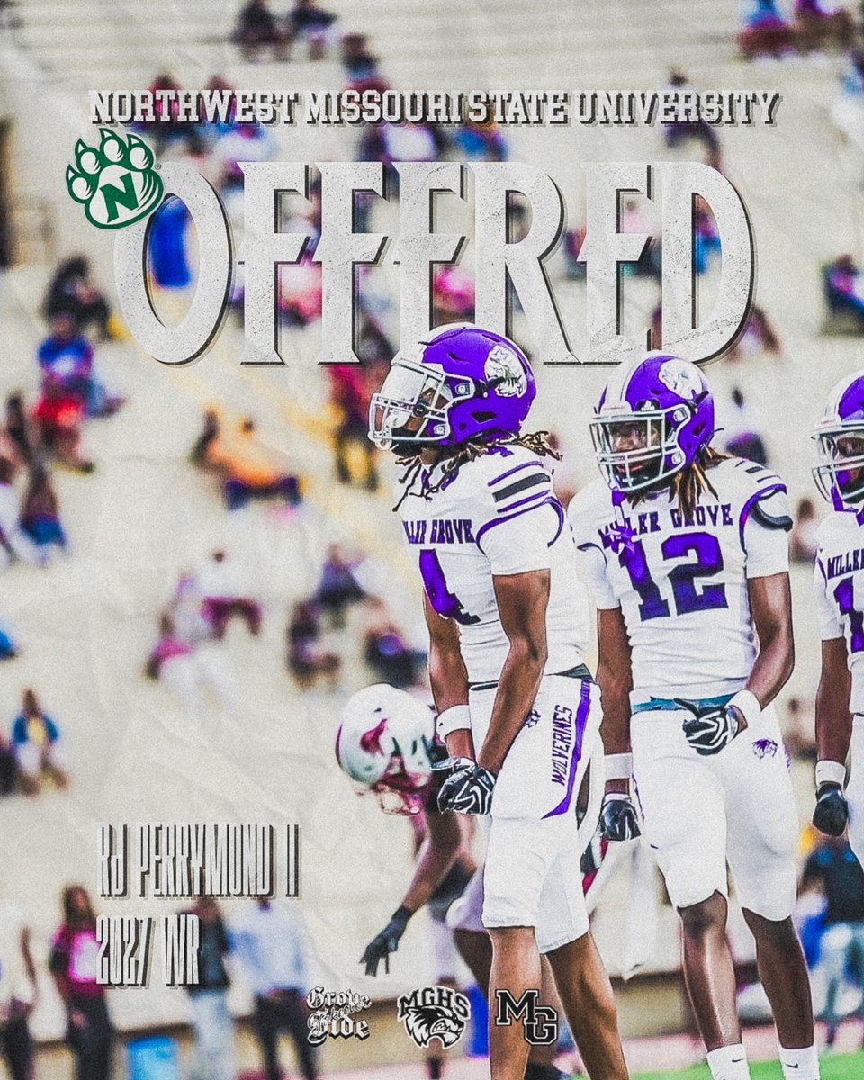 MillerGroveFB's tweet photo. ๐จOffer Alert๐จ
2027 WR @rjperrymond4 picked up an offer from @NWBearcat_FB
#WolverinePride / /#GrovesideProduct / / #RecruitMGFB https://t.co/pE1akGC4En