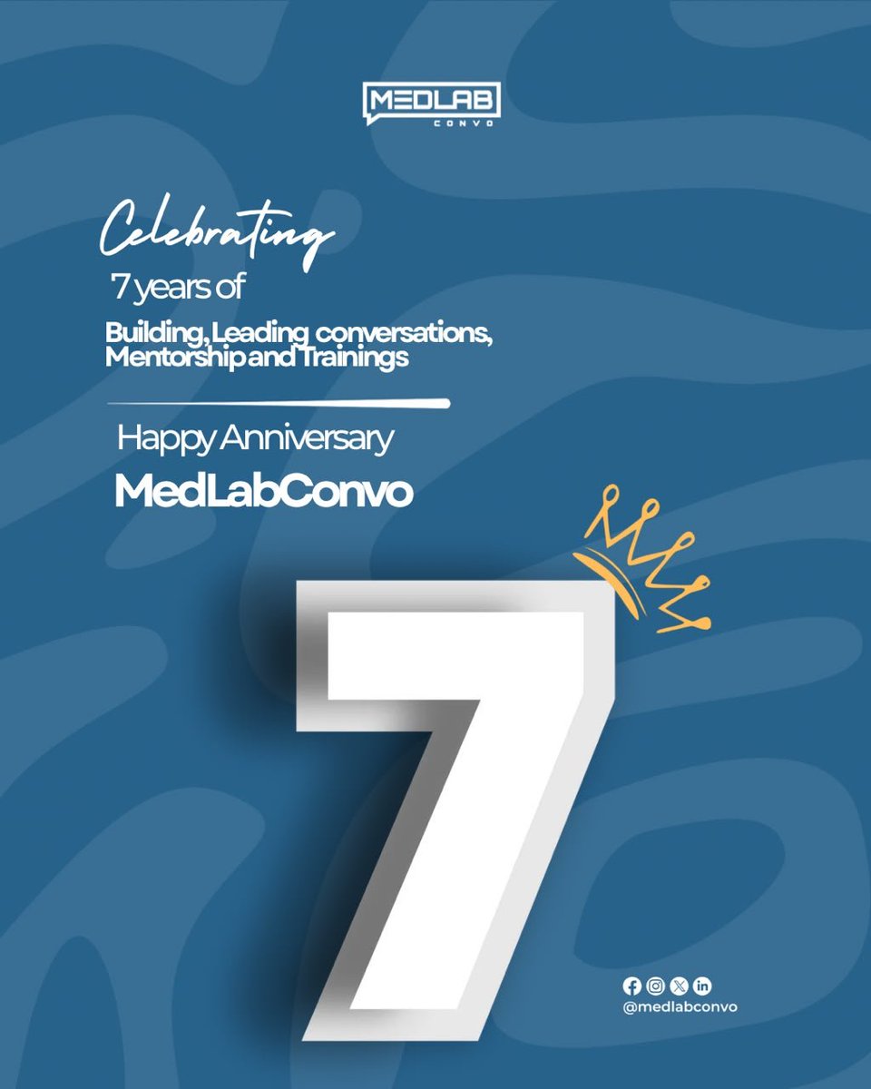 Medlabconvo's tweet photo. The Convo is 7!🥳

Actually we turned 7 yesterday but we chose to celebrate in a solemn and reflective mood.

In the spirit of reflection, we'd like to hear from you.
What's your #MedLabConvoStory?
How did you come about us?

Thank you for talking Med Lab with us!
#LetsTalkMedLab https://t.co/QGJ2bjmfga